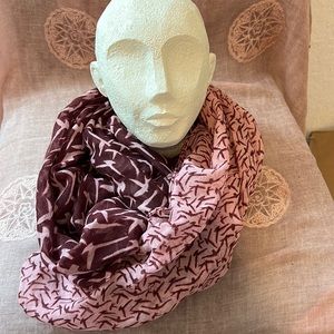 Wine and blush eternity cotton scarf-lightweight enough for summer!